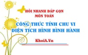 Công thức tính Chu vi, Diện tích Hình Thoi Toán lớp 6 - Hỏi nhanh đáp gọn